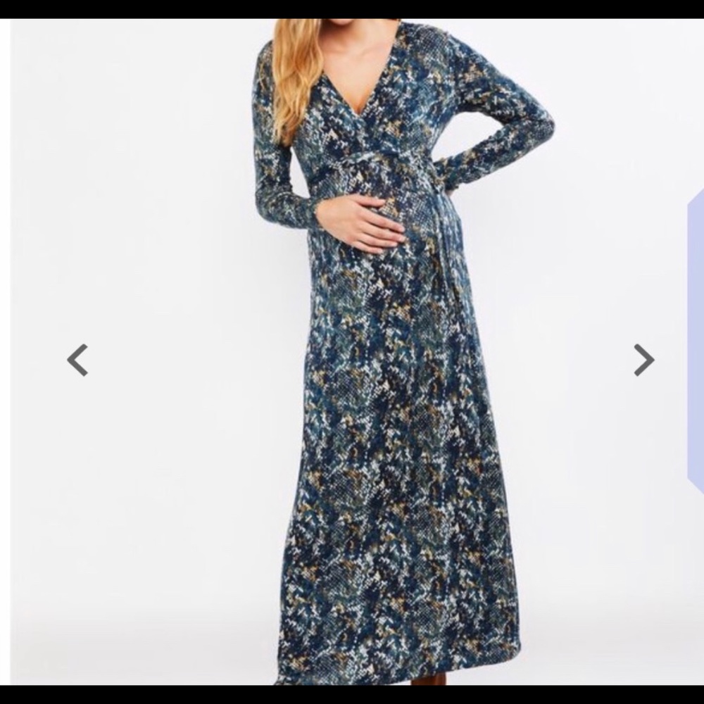 Long sleeve maxi maternity dress